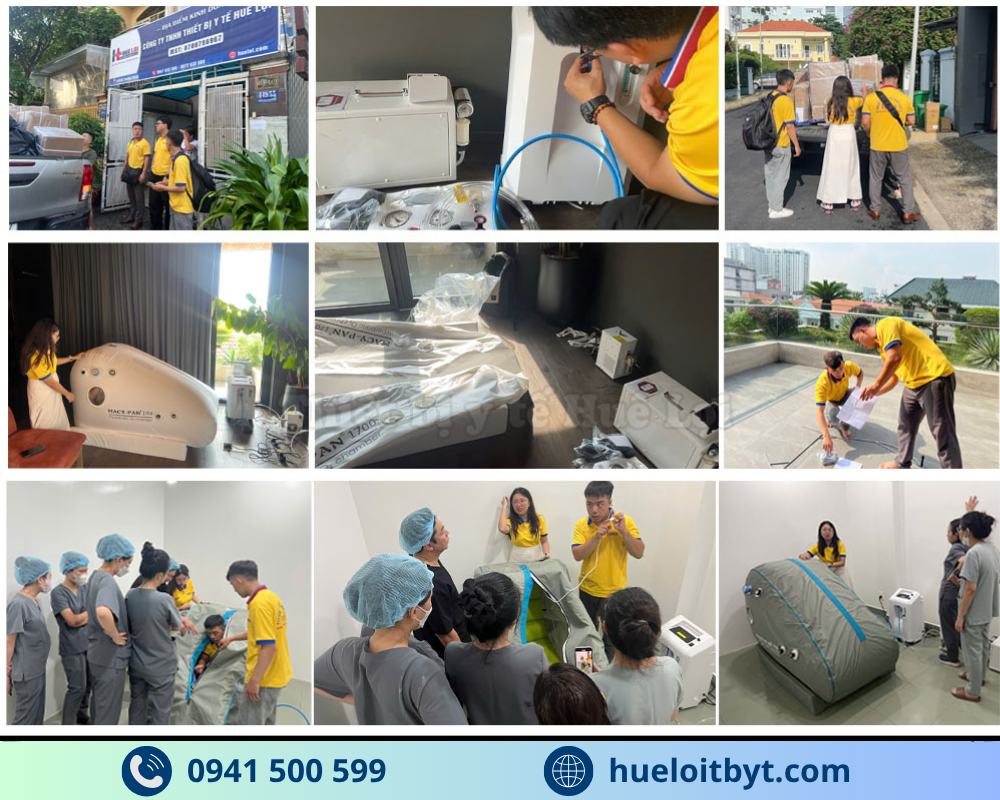 Công ty Huê Lợi bàn giao lắp đặt buồng oxy cao áp