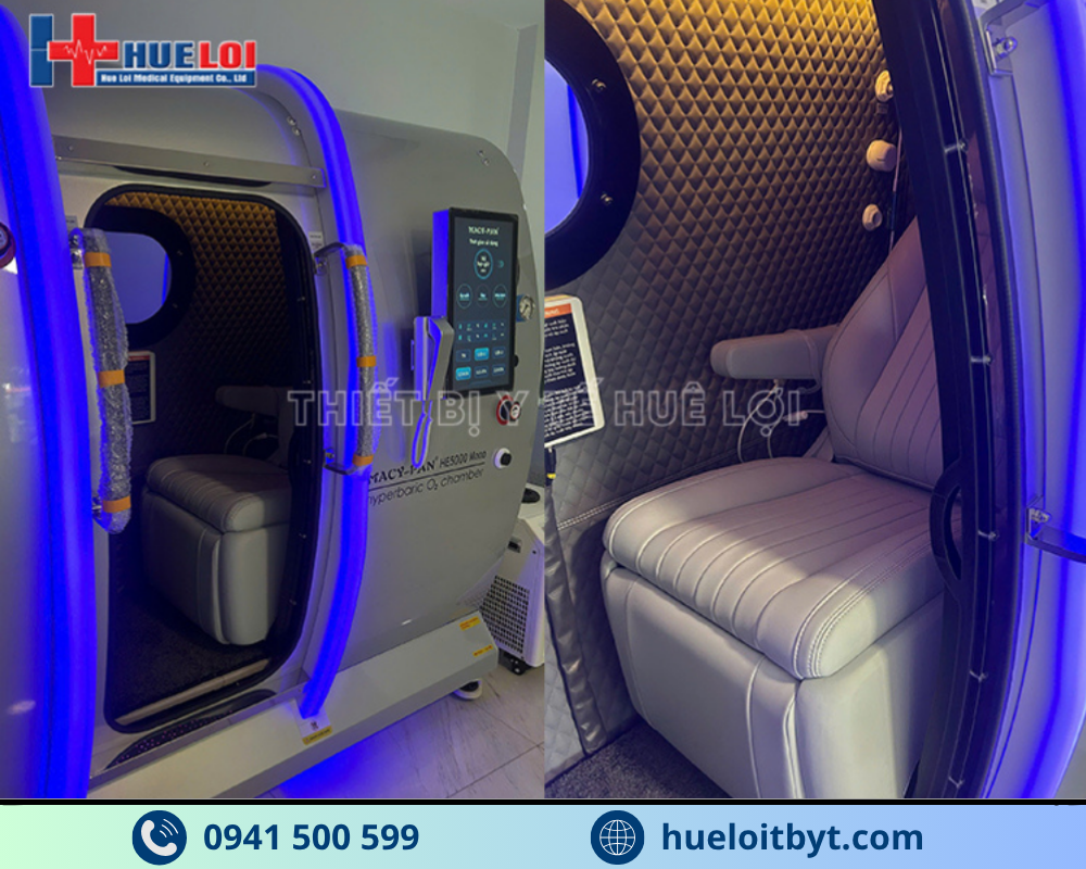phía ngoài và bên trong của buồng oxy cao áp dạng cứng