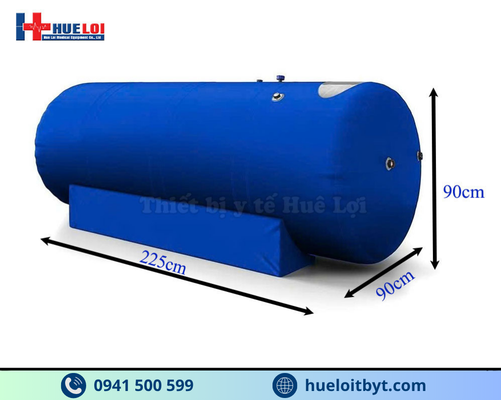 kích thước của buồng oxy cao áp