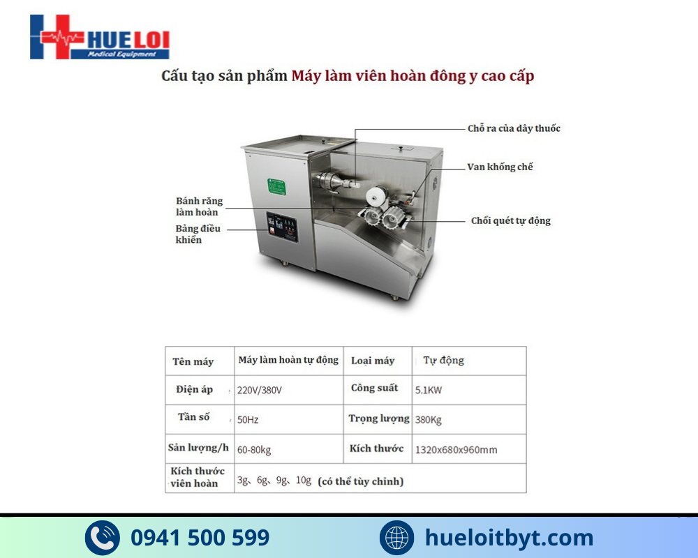 MÁY LÀM VIÊN HOÀN ĐÔNG Y CÔNG SUẤT CAO