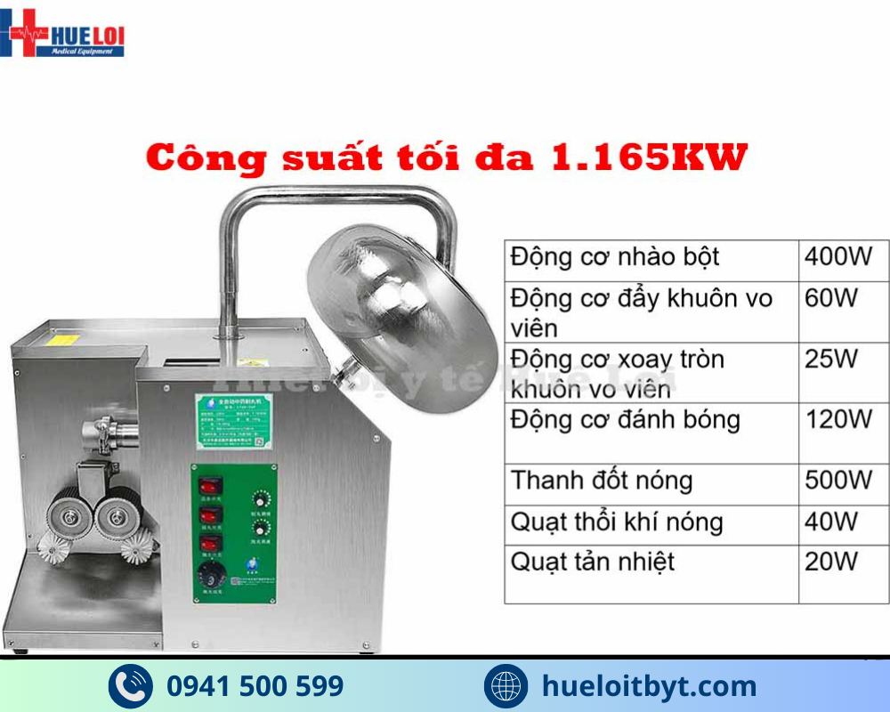 MÁY LÀM VIÊN HOÀN KẾT HỢP SẤY KHÔ, ĐÁNH BÓNG VÀ BAO VIÊN