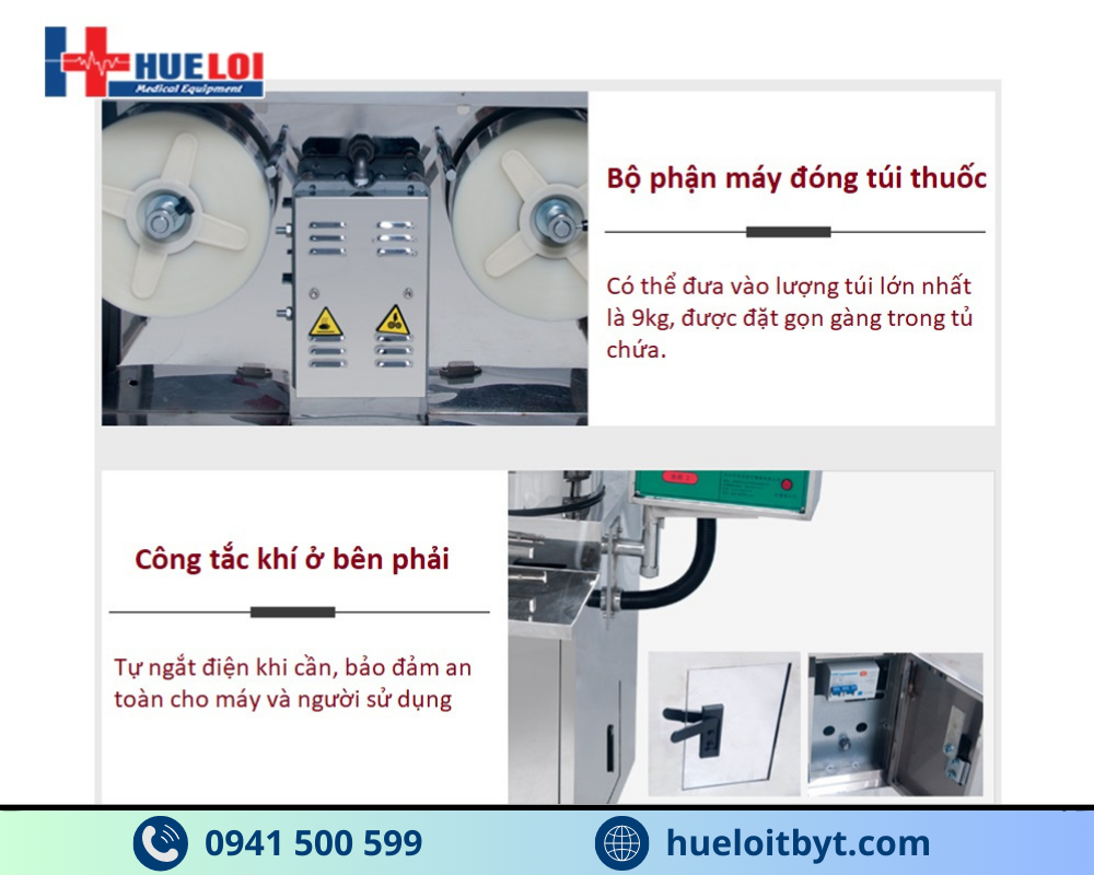 MÁY SẮC THUỐC VÀ ĐÓNG GÓI TỰ ĐỘNG 3 NỒI ĐUN CÔNG SUẤT CAO
