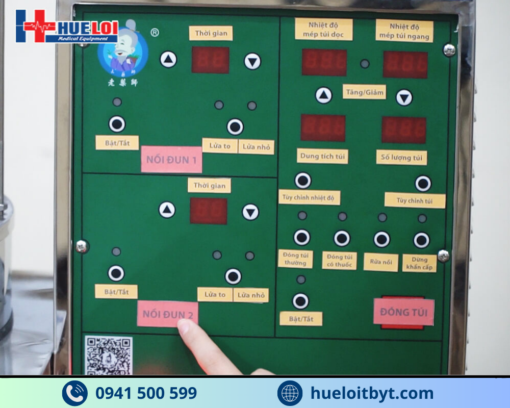 MÁY SẮC THUỐC KÈM ĐÓNG TÚI TỰ ĐỘNG 2 NỒI ĐUN CÔNG SUẤT CAO