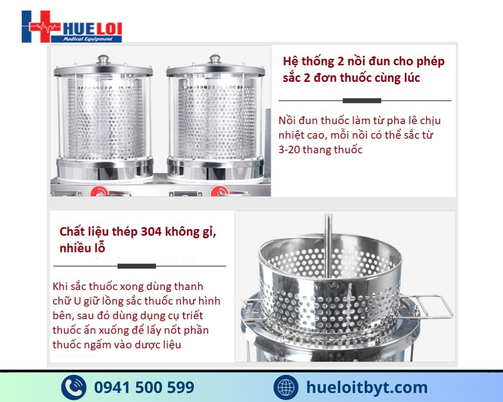 MÁY SẮC THUỐC KÈM ĐÓNG TÚI TỰ ĐỘNG 2 NỒI ĐUN CÔNG SUẤT CAO