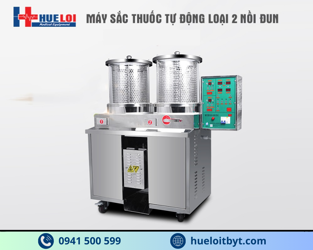 MÁY SẮC THUỐC KÈM ĐÓNG TÚI TỰ ĐỘNG 2 NỒI ĐUN CÔNG SUẤT CAO