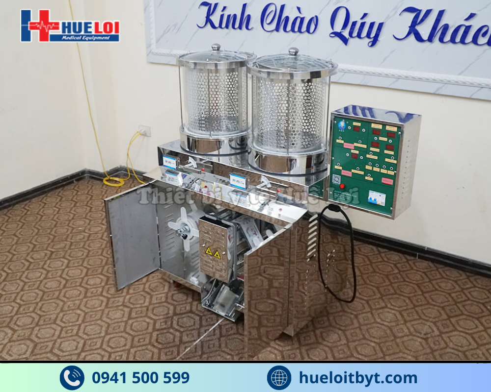 MÁY SẮC THUỐC KÈM ĐÓNG TÚI TỰ ĐỘNG 2 NỒI ĐUN CÔNG SUẤT CAO