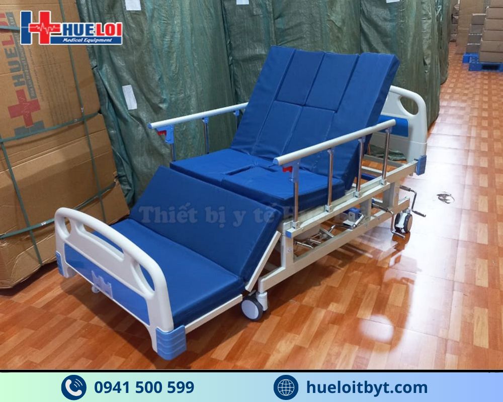 GIƯỜNG Y TẾ 4 TAY QUAY HẠ CHÂN TO ĐA NĂNG A0I-I