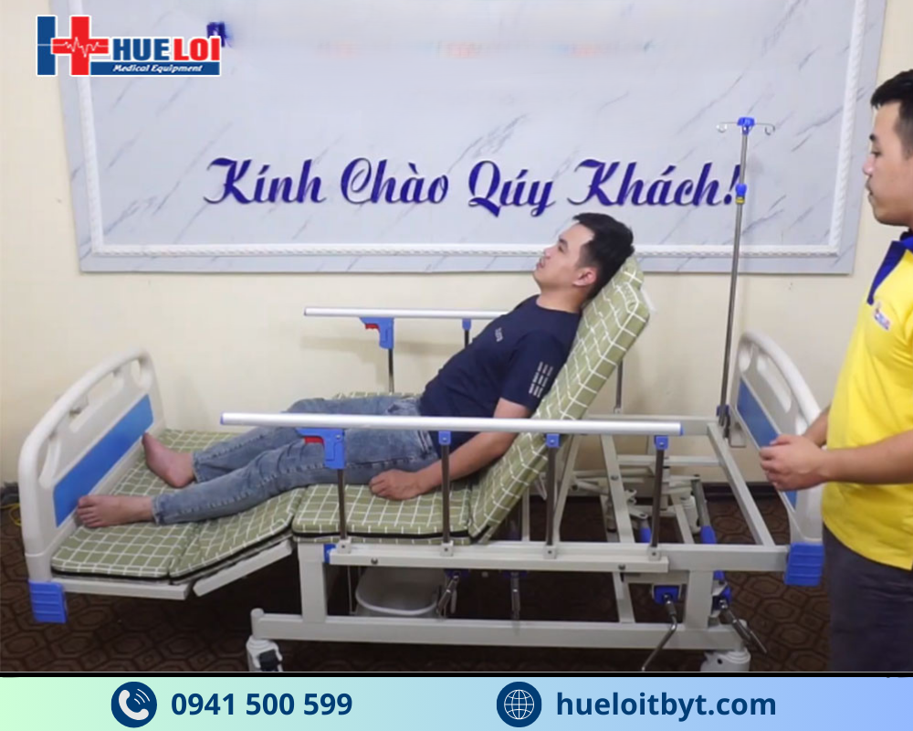 GIƯỜNG Y TẾ 4 TAY QUAY HẠ CHÂN TO ĐA NĂNG A0I-I