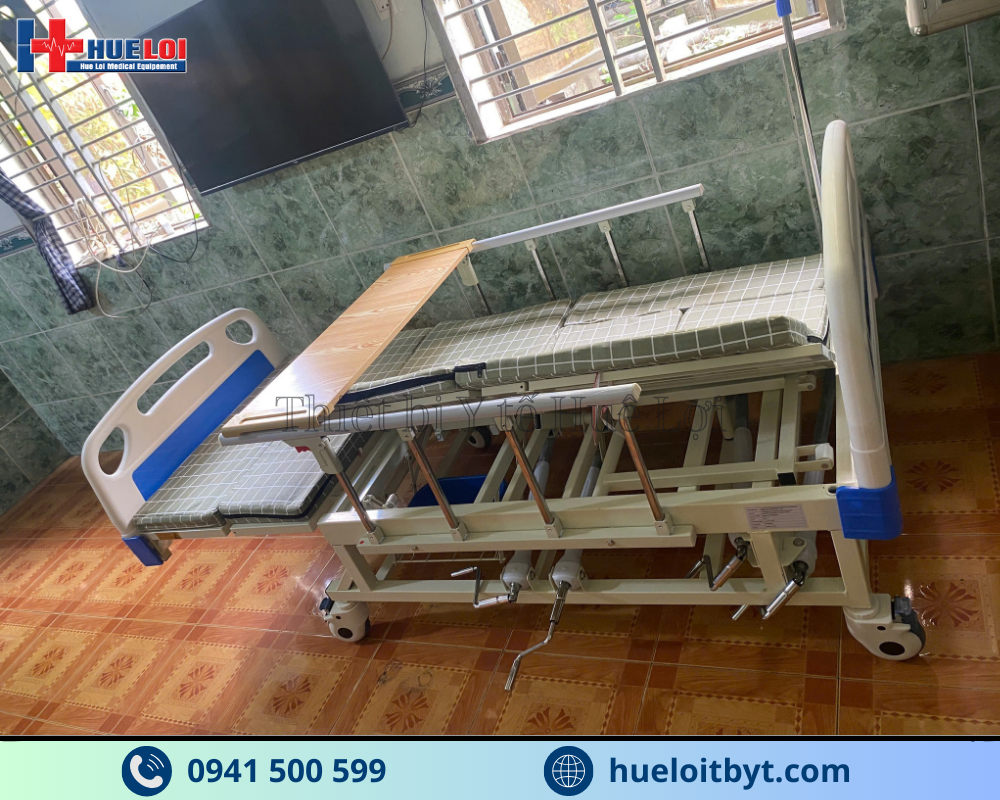 GIƯỜNG Y TẾ 4 TAY QUAY HẠ CHÂN TO ĐA NĂNG A0I-I