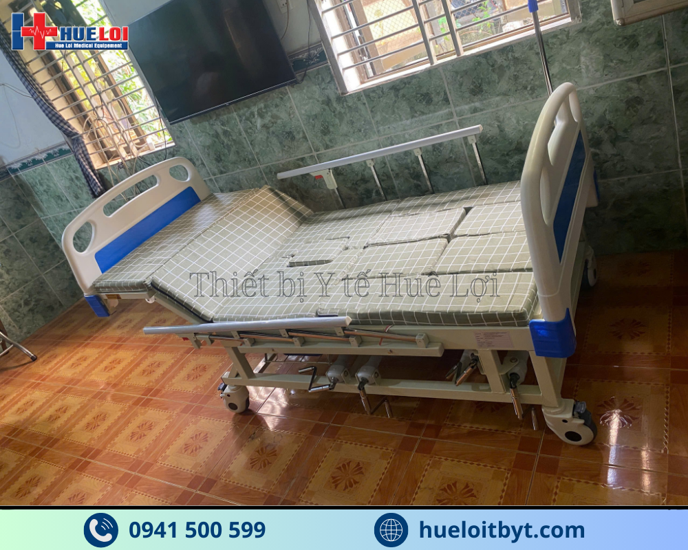 GIƯỜNG Y TẾ 4 TAY QUAY HẠ CHÂN TO ĐA NĂNG A0I-I