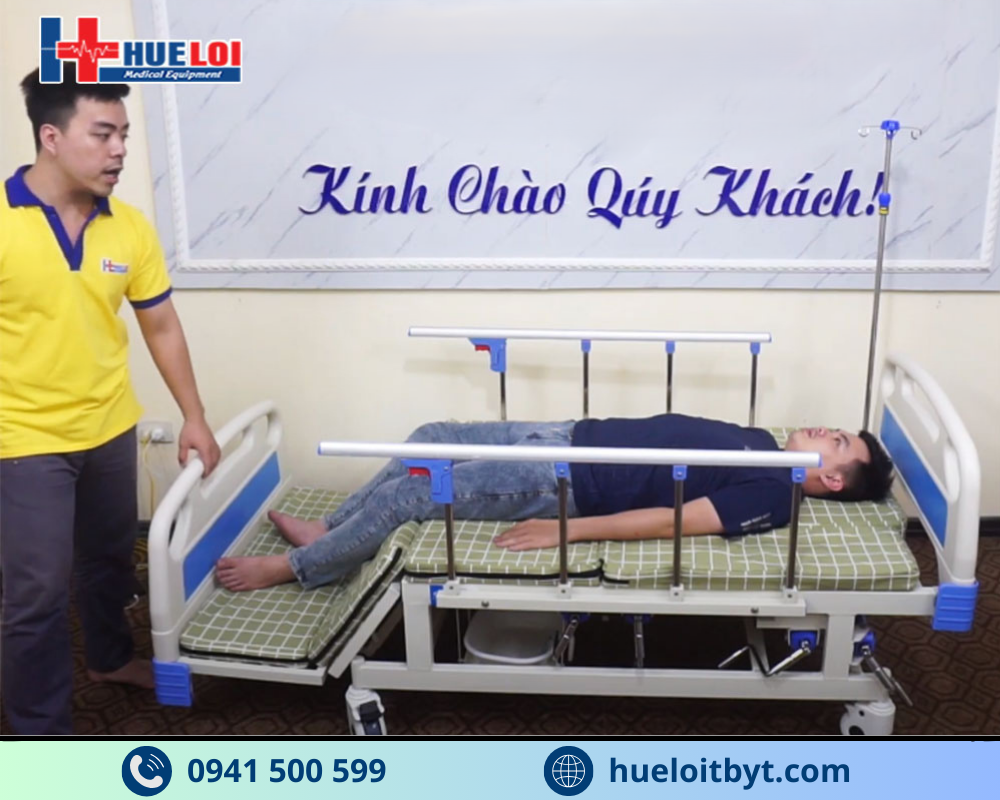 GIƯỜNG Y TẾ 4 TAY QUAY HẠ CHÂN TO ĐA NĂNG A0I-I