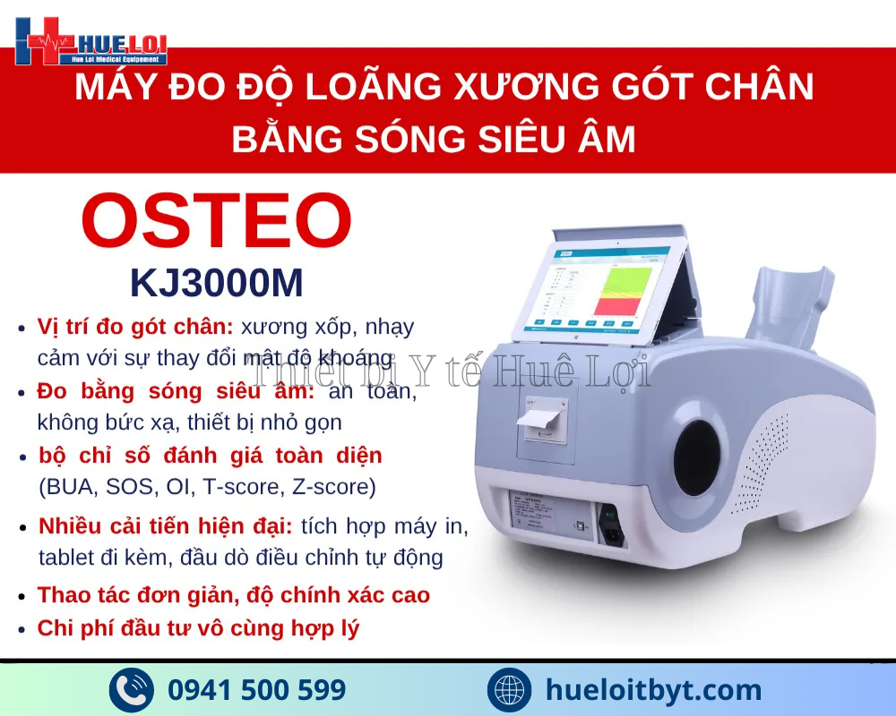 MÁY ĐO MẬT ĐỘ XƯƠNG GÓT CHÂN BẰNG SÓNG SIÊU ÂM OSTEOKJ3000M CAO CẤP