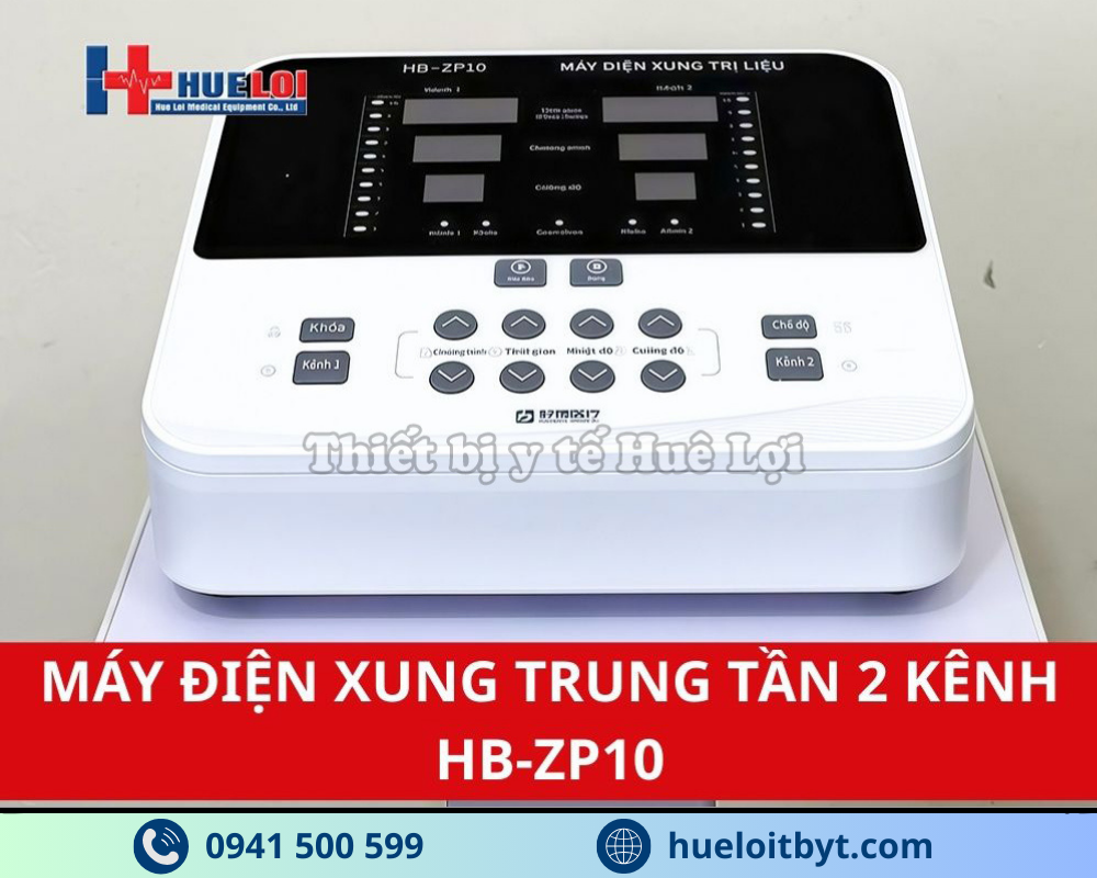 MÁY ĐIỆN XUNG TRUNG TẦN GIAO THOA 2 KÊNH HB-ZP10