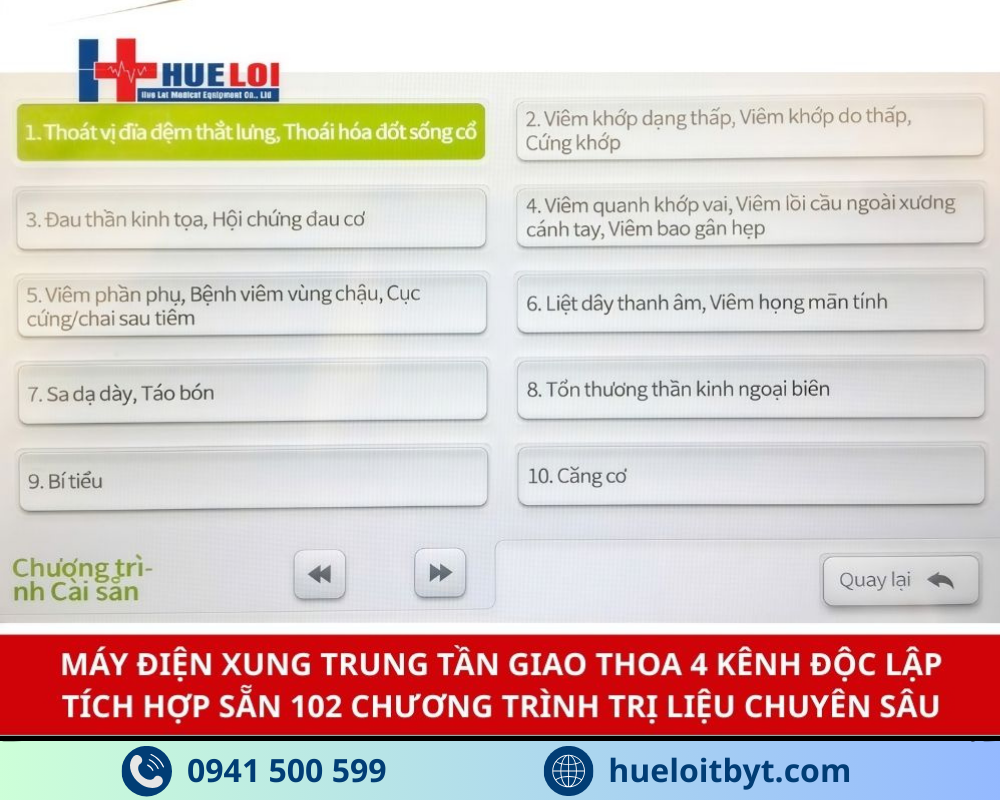 MÁY ĐIỆN XUNG TRỊ LIỆU TRUNG TẦN 4 KÊNH HB-ZP30