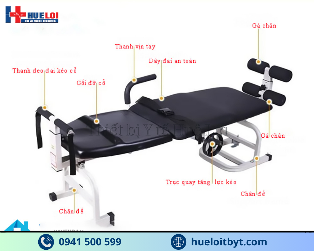 GIƯỜNG KÉO GIÃN CỘT SỐNG BẰNG CƠ GIÁ RẺ