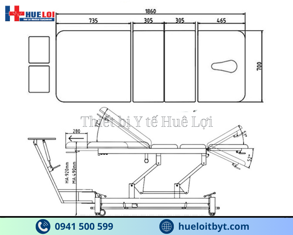 GIƯỜNG KÉO GIÃN CỘT SỐNG LƯNG VÀ CỔ BẰNG ĐIỆN THẾ HỆ MỚI