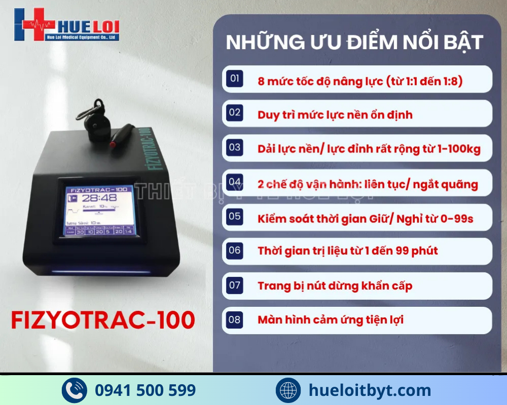 ĐẦU MÁY KÉO GIÃN CỘT SỐNG CAO CẤP FIZYOTRAC-100