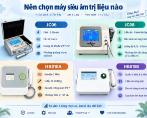 Nên chọn máy siêu âm trị liệu nào? So sánh JC06, JC08, HB810A và HB810B