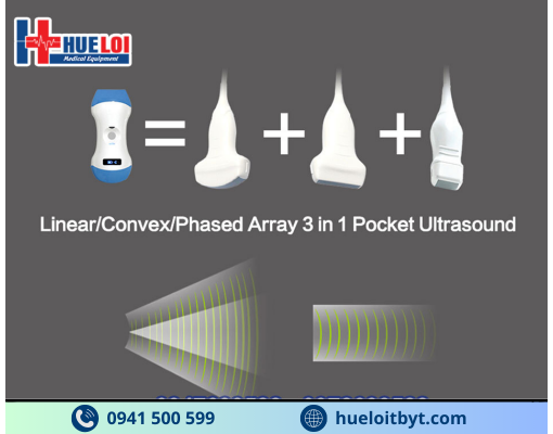 MÁY SIÊU ÂM CẦM TAY KHÔNG DÂY 3 ĐẦU DÒ