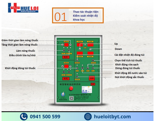 MÁY SẮC THUỐC KÈM ĐÓNG TÚI TỰ ĐỘNG 2 NỒI ĐUN CÔNG SUẤT CAO